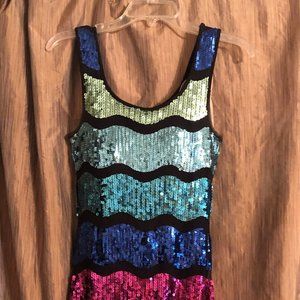 SEQUIN PARTY DRESS MULTI COLOR